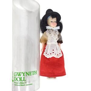Vintage Gwyneth Doll 8" Doll, Dressed in Wales in Traditional Welsh Costumes
